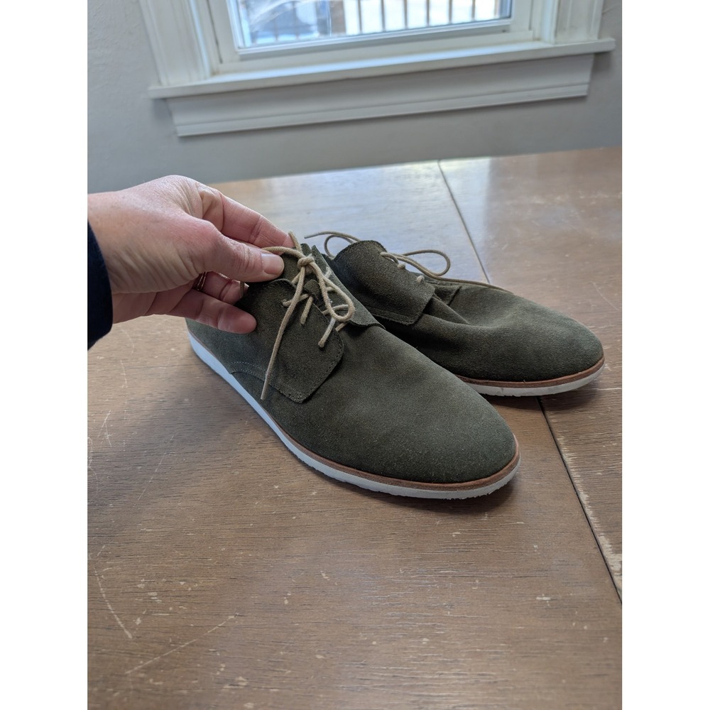 Nisolo Olive Suede Lace Up Oxford Dress Shoes Women Size 10 leather Peru Soft